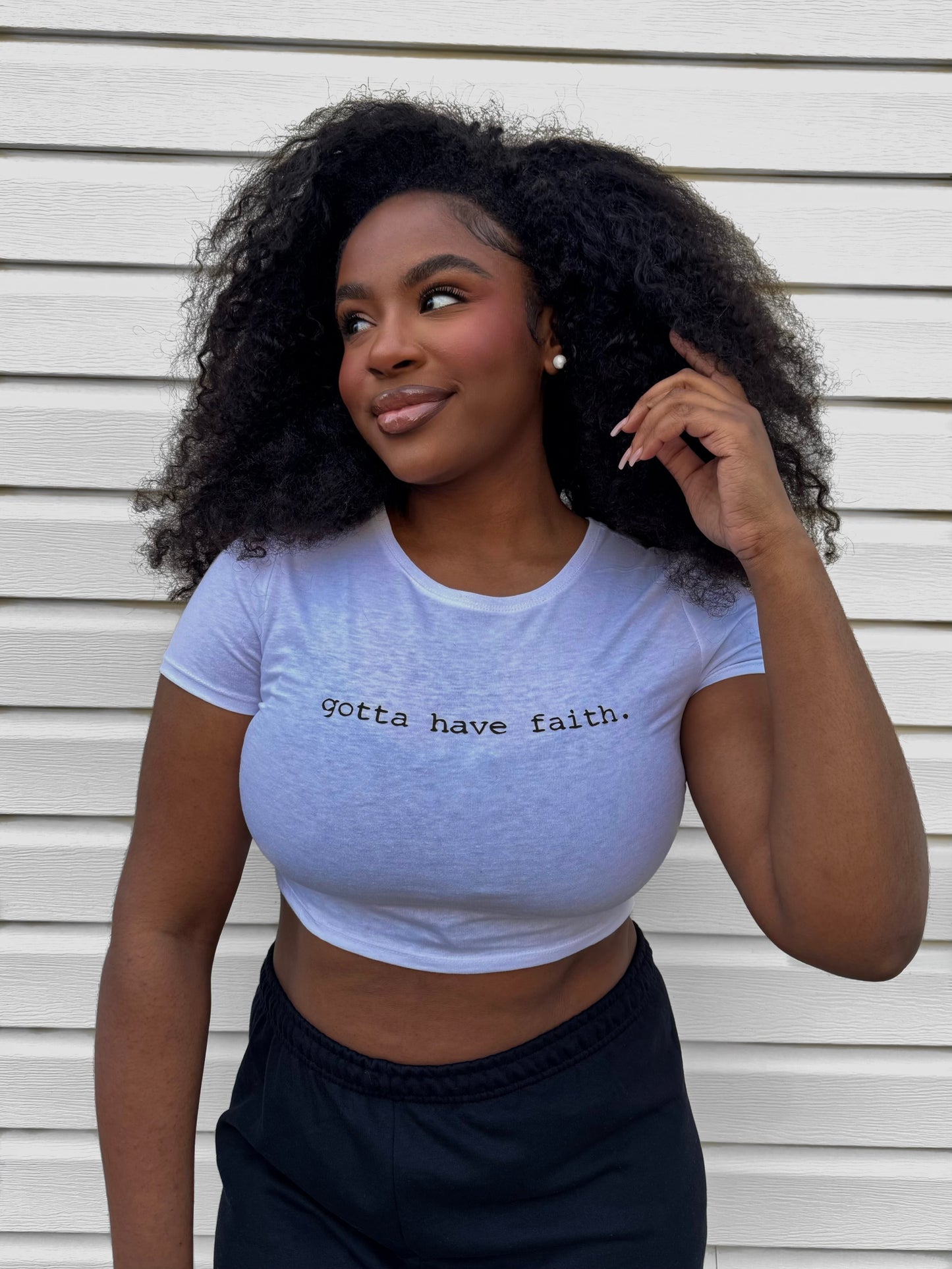 "gotta have faith." Cropped Tee