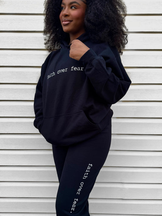 "faith over fear." Sweatpants